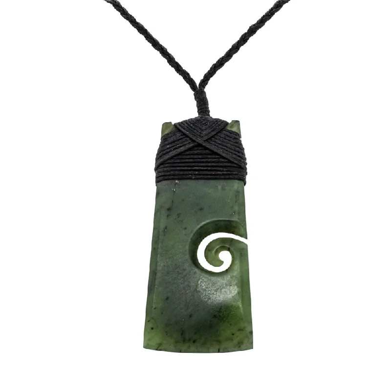 NZ Greenstone Koru & Toki Pendant