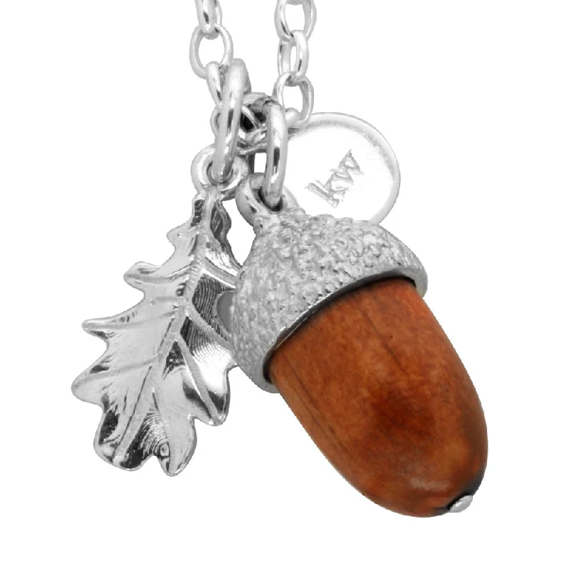 Karen Walker Acorn And Leaf Pendant - Wooden