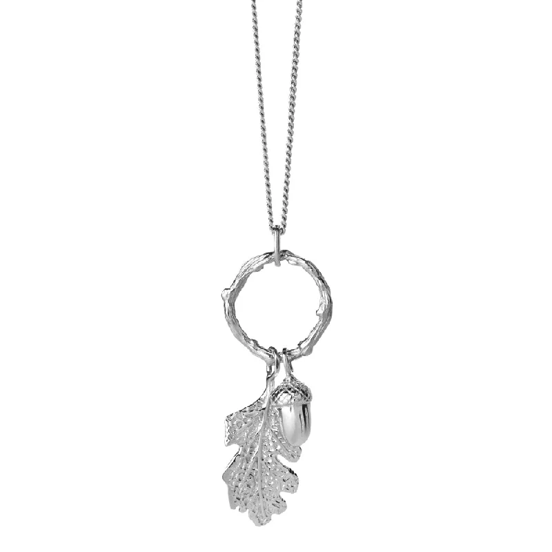 Karen Walker Acorn & Leaf Loop Necklace - Sterling Silver