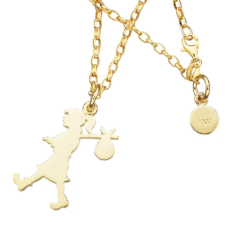 Karen Walker Large Runaway Girl Necklace - 9ct Yellow Gold