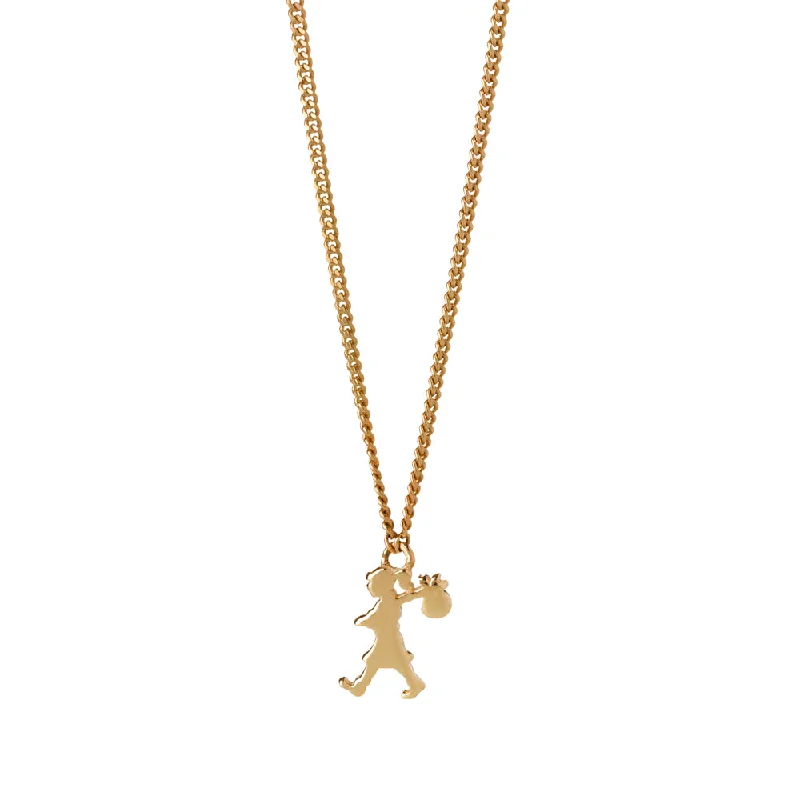 Karen Walker Mini Runaway Girl Necklace - 9ct Yellow Gold