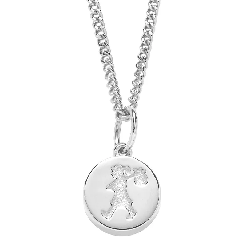 Karen Walker Runaway Girl Stamp Pendant - Sterling Silver