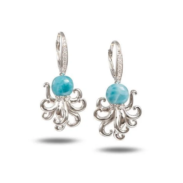 Larimar Kraken Leverback Earrings by Alamea