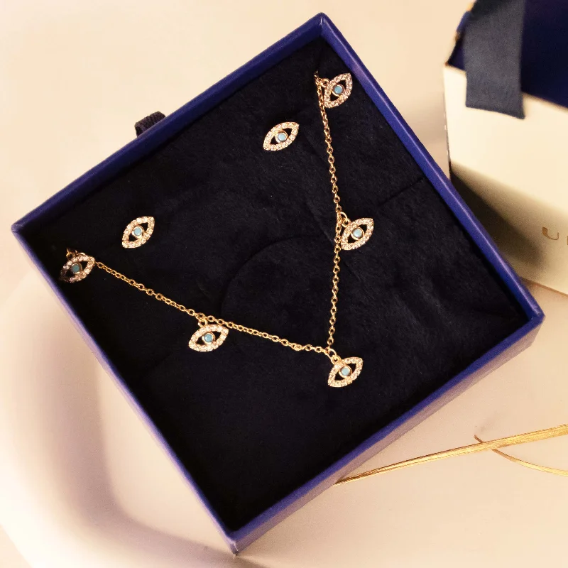 Minimal Evil Eye Necklace Gift Set