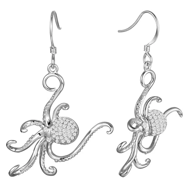 Sterling Silver Octopus Earrings by Alamea