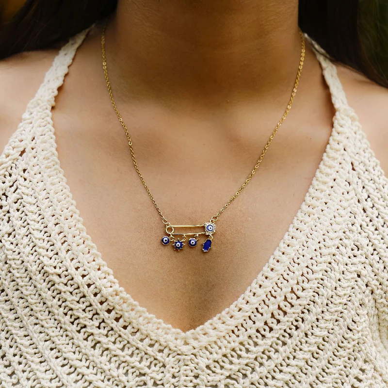 Safety Pin Charm Necklace