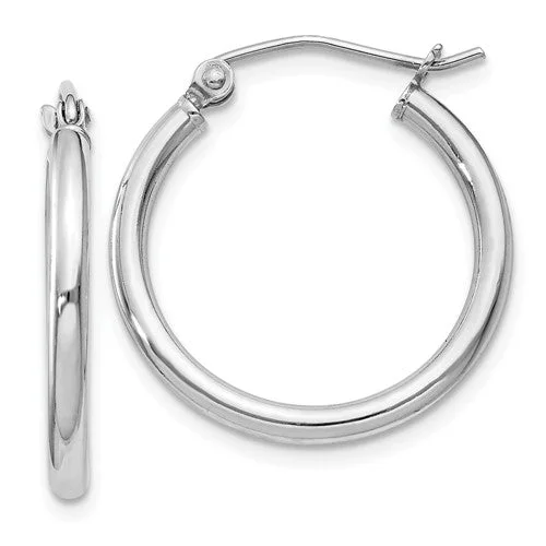 Sterling Silver 20mm x 2mm Round Hoop Earrings