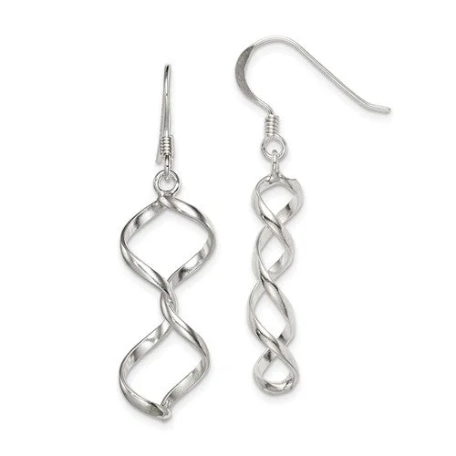 Sterling Silver Fancy Twist Dangle Earrings