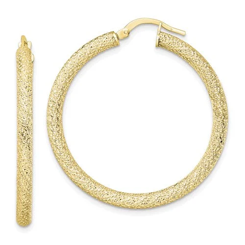 Sterling Silver Gold Plated Stardust 3mm Hoop Earrings