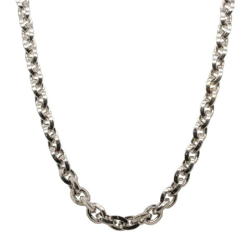 Sterling Silver Navette Link Necklace