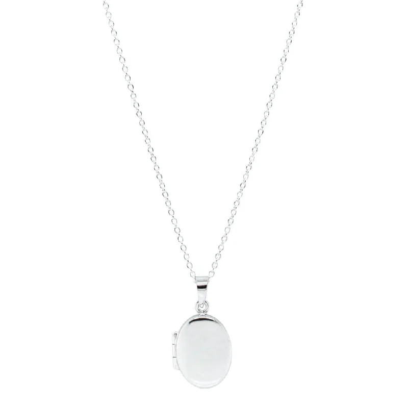 Sterling Silver Oval Locket Necklace