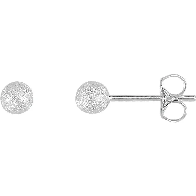 Sterling Silver Stardust Ball Earrings - Various Size Options