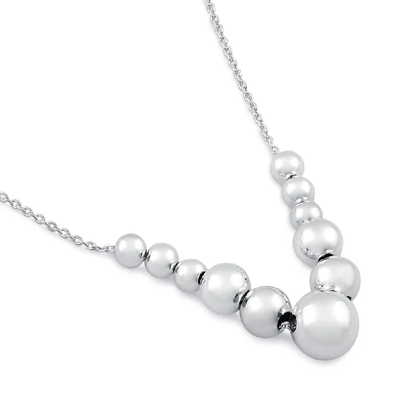 Sterling Silver Tier Bead Necklace