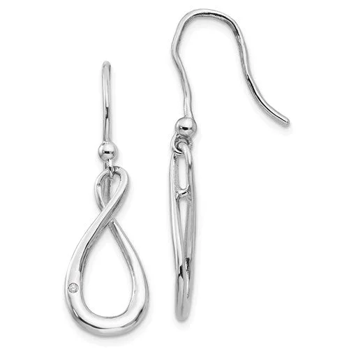 Sterling Silver White Ice 17mm Diamond Dangle Earrings