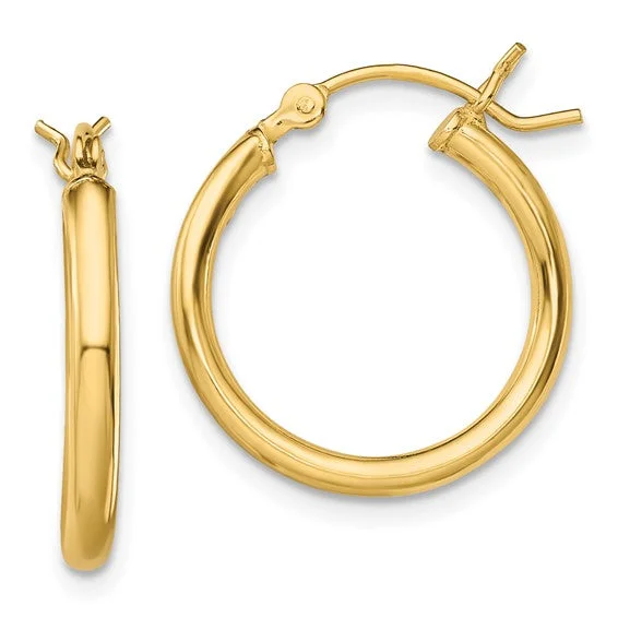 Sterling Silver Yellow Gold Plated 18mm x 2mm Hoop Earrings