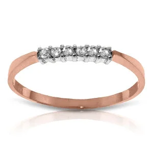 0.1 Carat 14K Solid Rose Gold Ring Natural Diamond