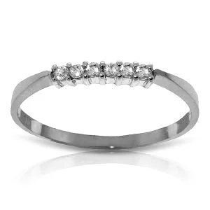 0.1 Carat 14K Solid White Gold Ring Natural Diamond