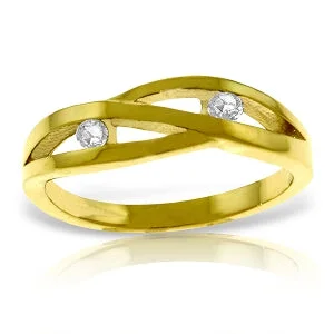 0.1 Carat 14K Solid Yellow Gold Mysterious Lover Diamond Ring