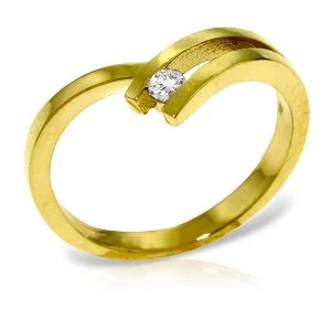 0.1 Carat 14K Solid Yellow Gold Paramour Diamond Ring