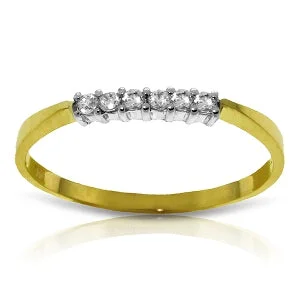 0.1 Carat 14K Solid Yellow Gold Ring Natural Diamond