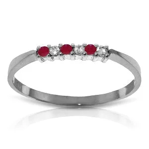 0.11 Carat 14K Solid White Gold Nearer Than Near Ruby Diamond Ring