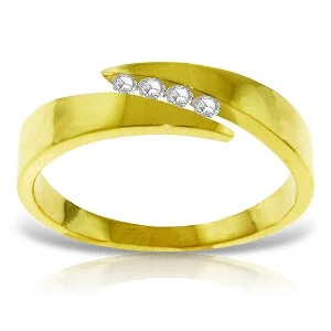 0.12 Carat 14K Solid Yellow Gold Ring Natural Channel Set Diamond