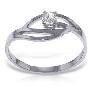 0.15 Carat 14K Solid White Gold Ring 0.15 Carat Natural Diamond