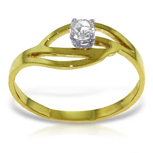 0.15 Carat 14K Solid Yellow Gold Ring 0.15 Carat Natural Diamond