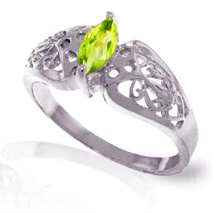 0.2 Carat 14K Solid White Gold In My Imagination Peridot Ring