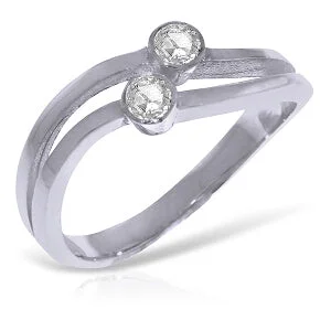 0.2 Carat 14K Solid White Gold Ring 0.20 Carat Natural Diamond