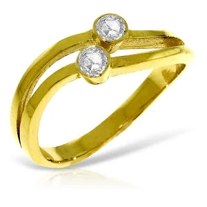 0.2 Carat 14K Solid Yellow Gold Ring 0.20 Carat Natural Diamond