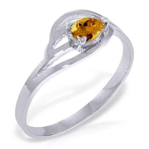 0.3 Carat 14K Solid White Gold Fair Lady Citrine Ring