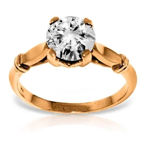 1 Carat 14K Solid Rose Gold Solitaire Diamond Ring Si3, F-g Color