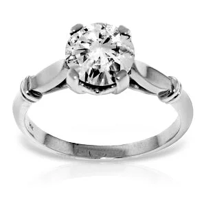 1 Carat 14K Solid White Gold Solitaire Si3 F-g Color Diamond Ring