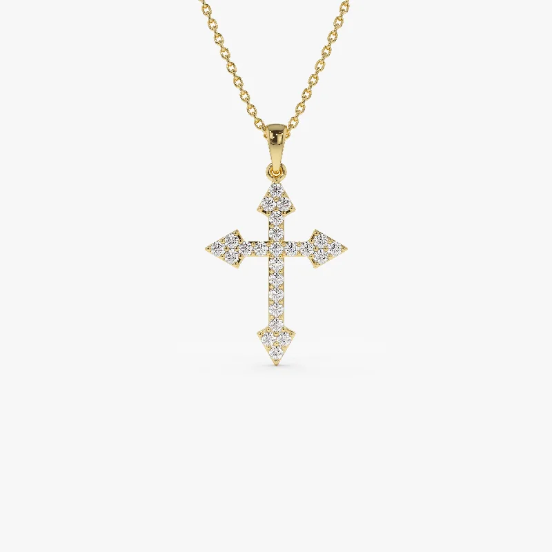 14k Diamond Cross Charm 0.45 ctw