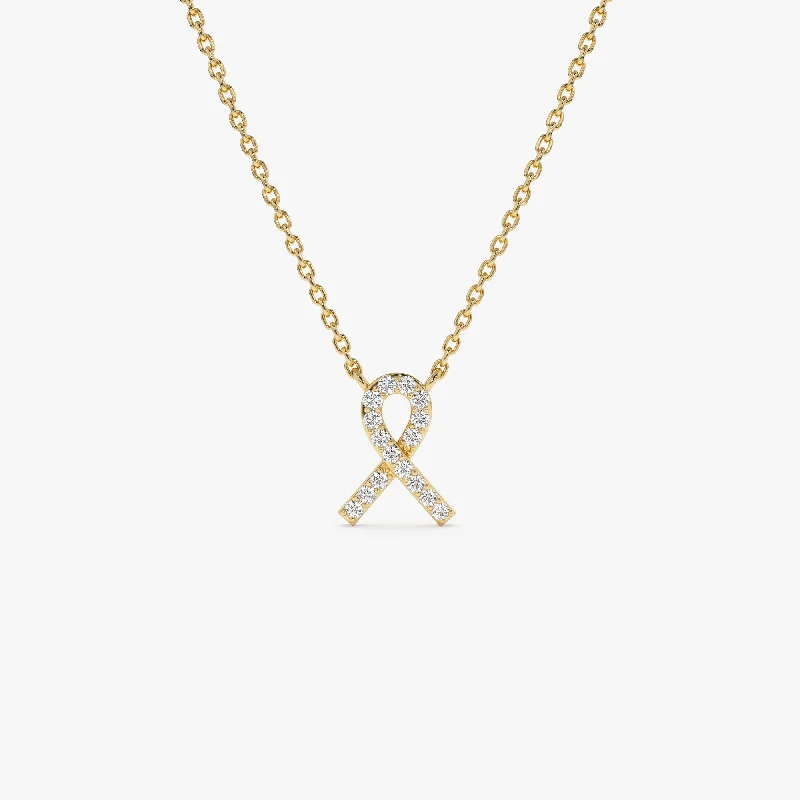 14k Diamond Ribbon Necklace