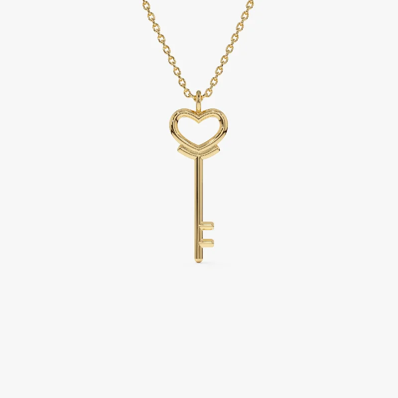 14K Heart Key Necklace