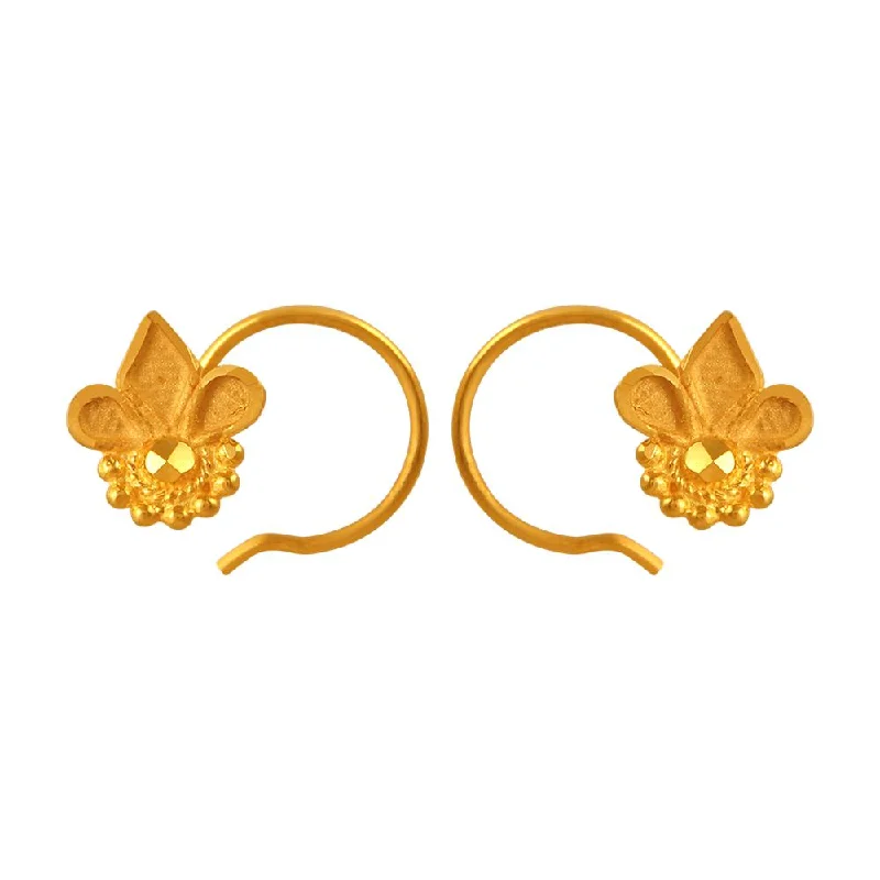 22k Gold Nosepin With Pretty Geometric Shapes And Intricate Detailing