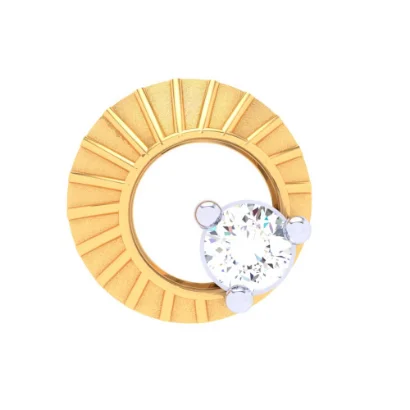 22KT Circle Shaped Gold Nosepin With A Diamond From Online Exclusive Collection