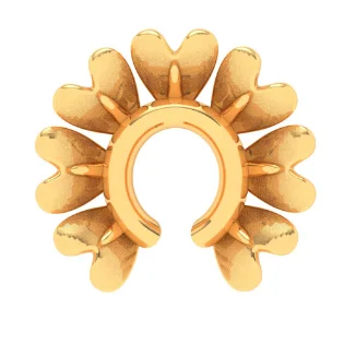 22KT Half Flower Shaped Gold Nosepin From Online Exclusive Collection