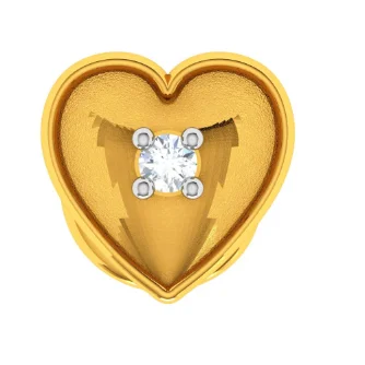 22KT Heart Shaped Stone Studded Gold Nose Stud