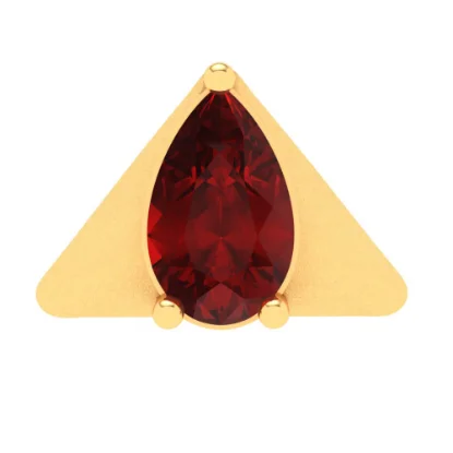 22KT Triangle Shape With A Oval Shape Red Stone Gold Nosepin From Online Exclusive