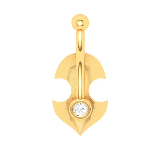 22KT Violin And Anchor Mixed Shaped Gold Nosepin From Online Exclusive Collection