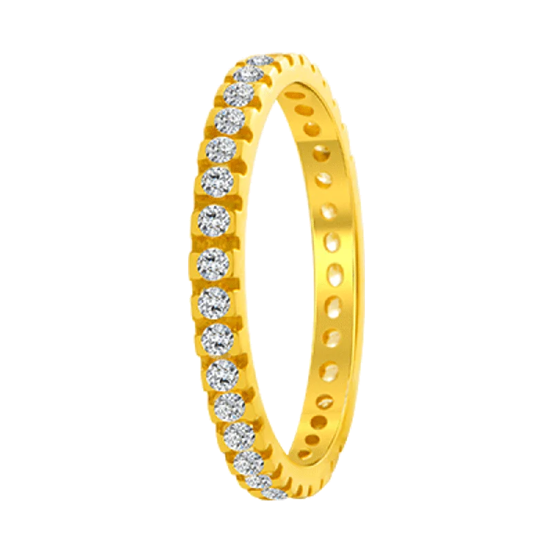 22KT Yellow Gold And American Diamond Ring For Women