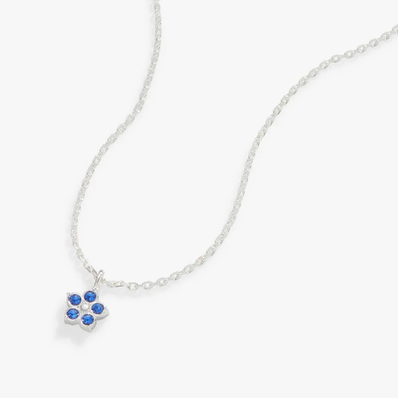 Crystal Forget-Me-Not Flower Necklace, Adjustable