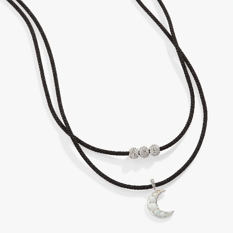 Moon + Crystal Adjustable Choker Necklace