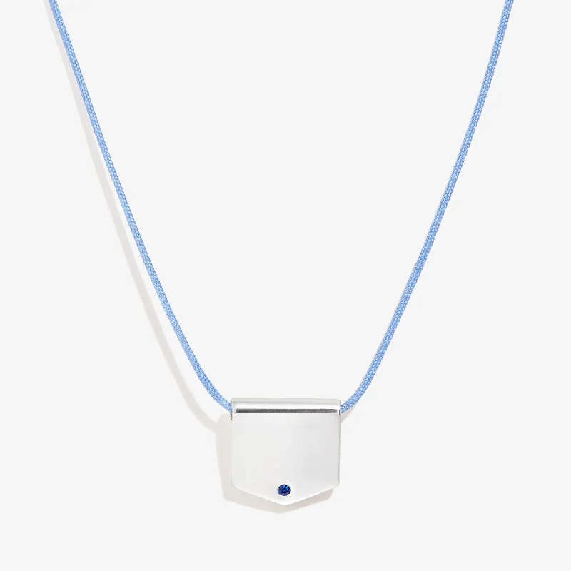 Shield Cord Necklace, Sky Blue